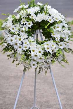 "white flower wreath