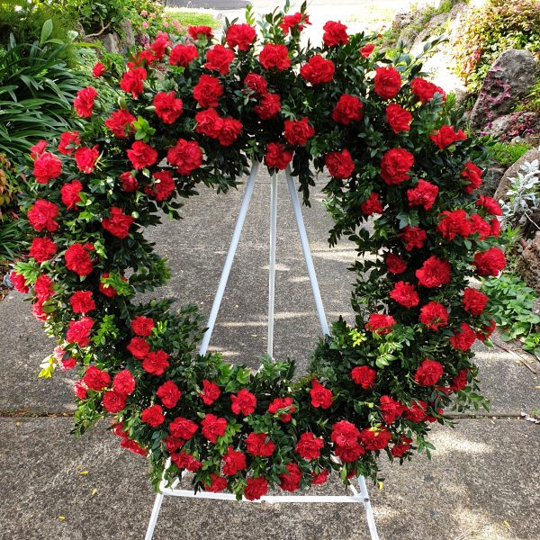 "Carnations Funeral Wreath"
