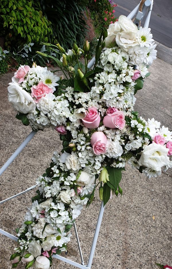 "funeral flower cross"