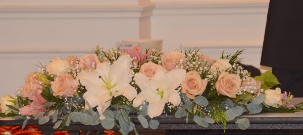 "Wedding Table edging flower arrangements"