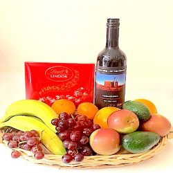 “fruits wine chocolates gift basket “